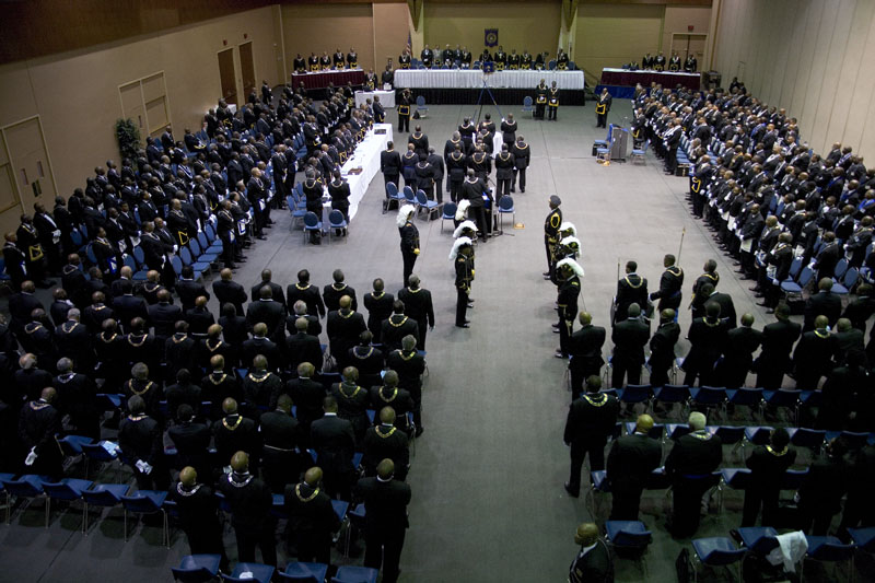 Receiving visitors at grand lodge